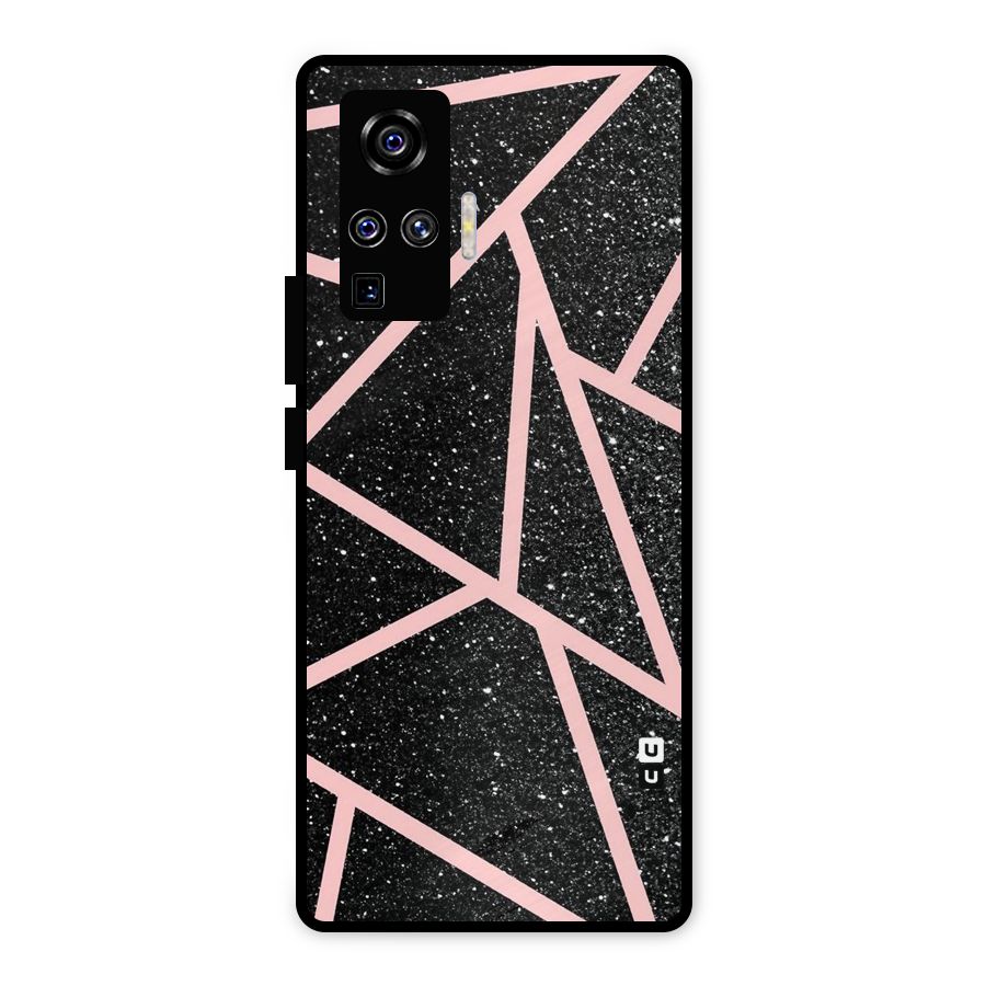 Concrete Black Pink Stripes Metal Back Case for Vivo X50 Pro
