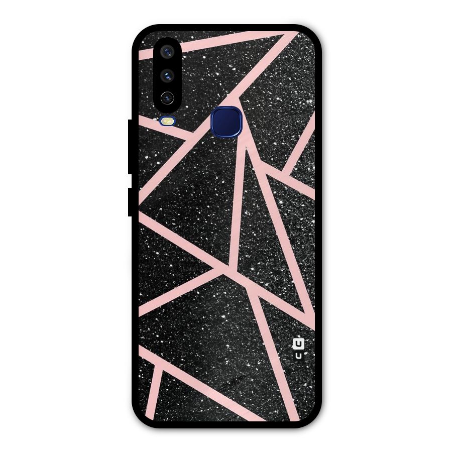 Concrete Black Pink Stripes Metal Back Case for Vivo Y15