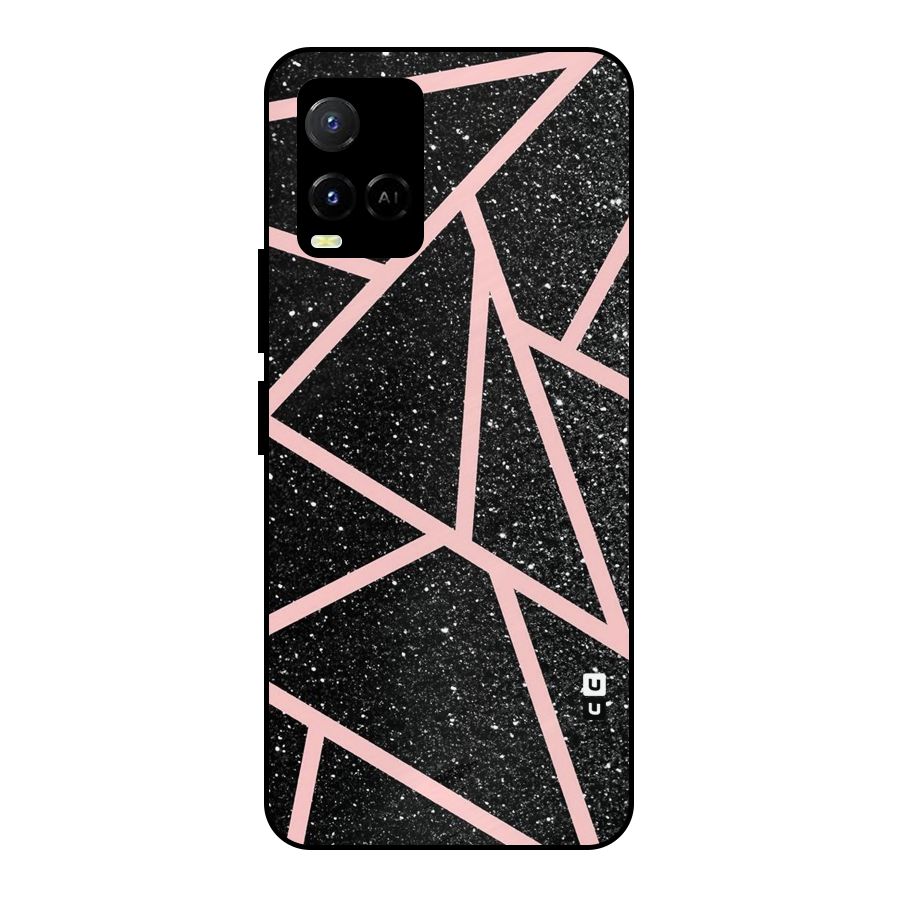 Concrete Black Pink Stripes Metal Back Case for Vivo Y21A