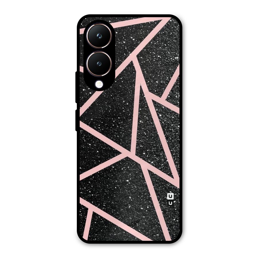 Concrete Black Pink Stripes Metal Back Case for Vivo Y28