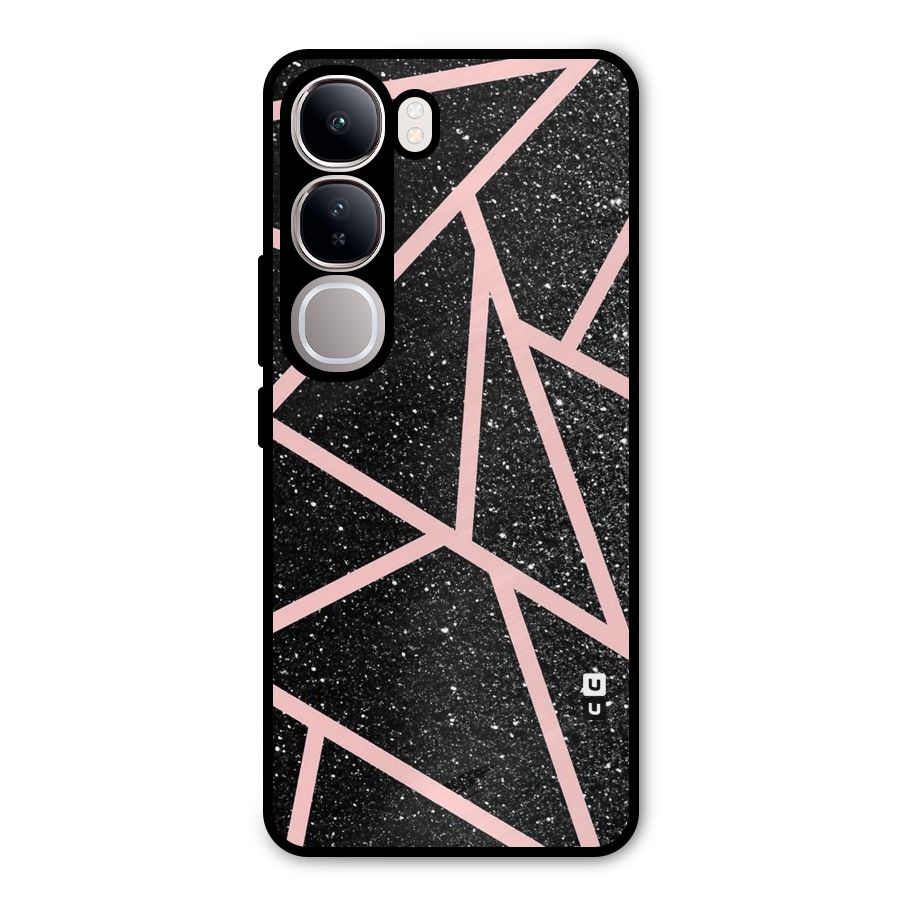 Concrete Black Pink Stripes Metal Back Case for Vivo Y300