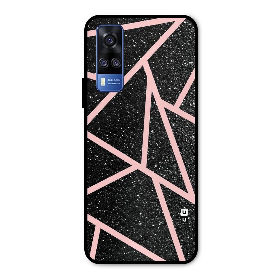 Concrete Black Pink Stripes Metal Back Case for Vivo Y31
