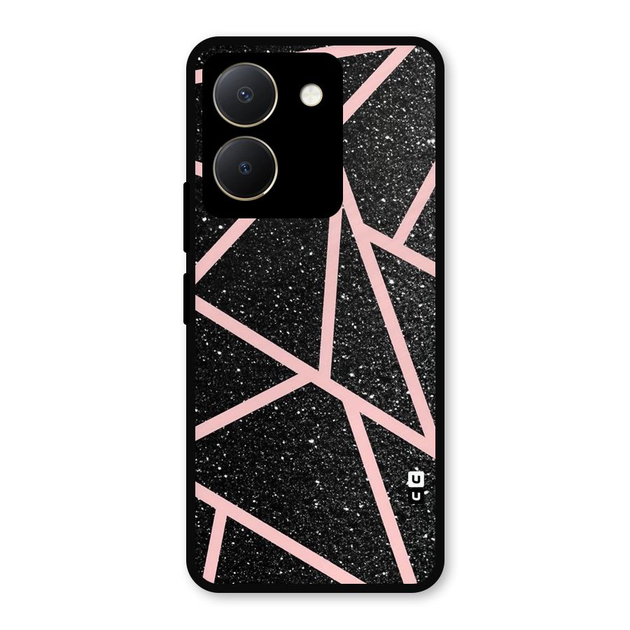 Concrete Black Pink Stripes Metal Back Case for Vivo Y36
