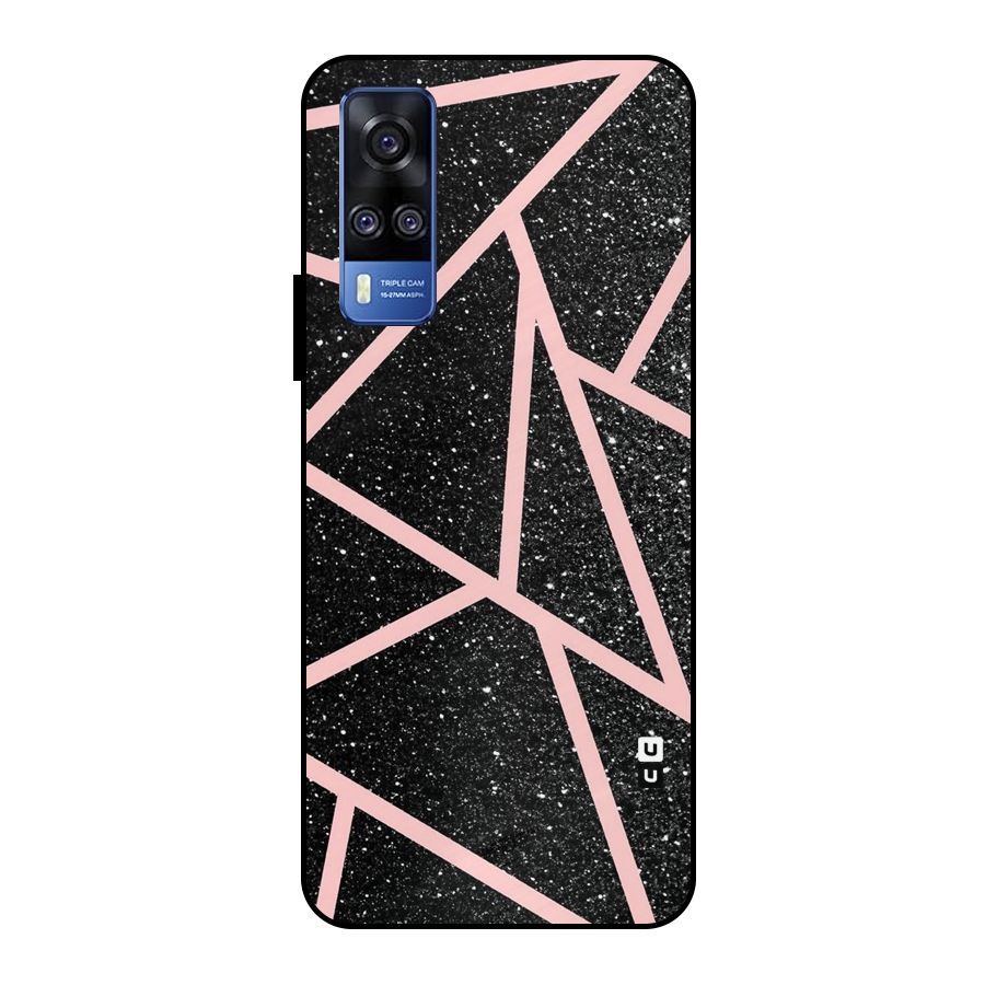 Concrete Black Pink Stripes Metal Back Case for Vivo Y51