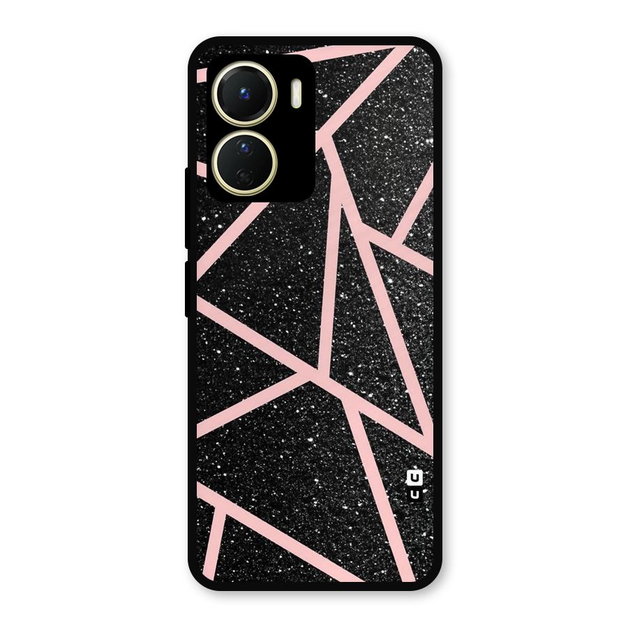 Concrete Black Pink Stripes Metal Back Case for Vivo Y56