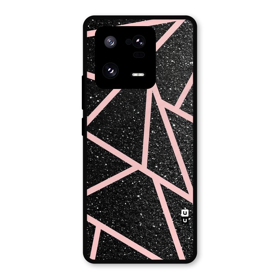 Concrete Black Pink Stripes Metal Back Case for Xiaomi 13 Pro