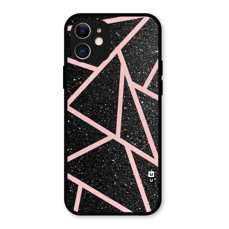Concrete Black Pink Stripes Metal Back Case for iPhone 12