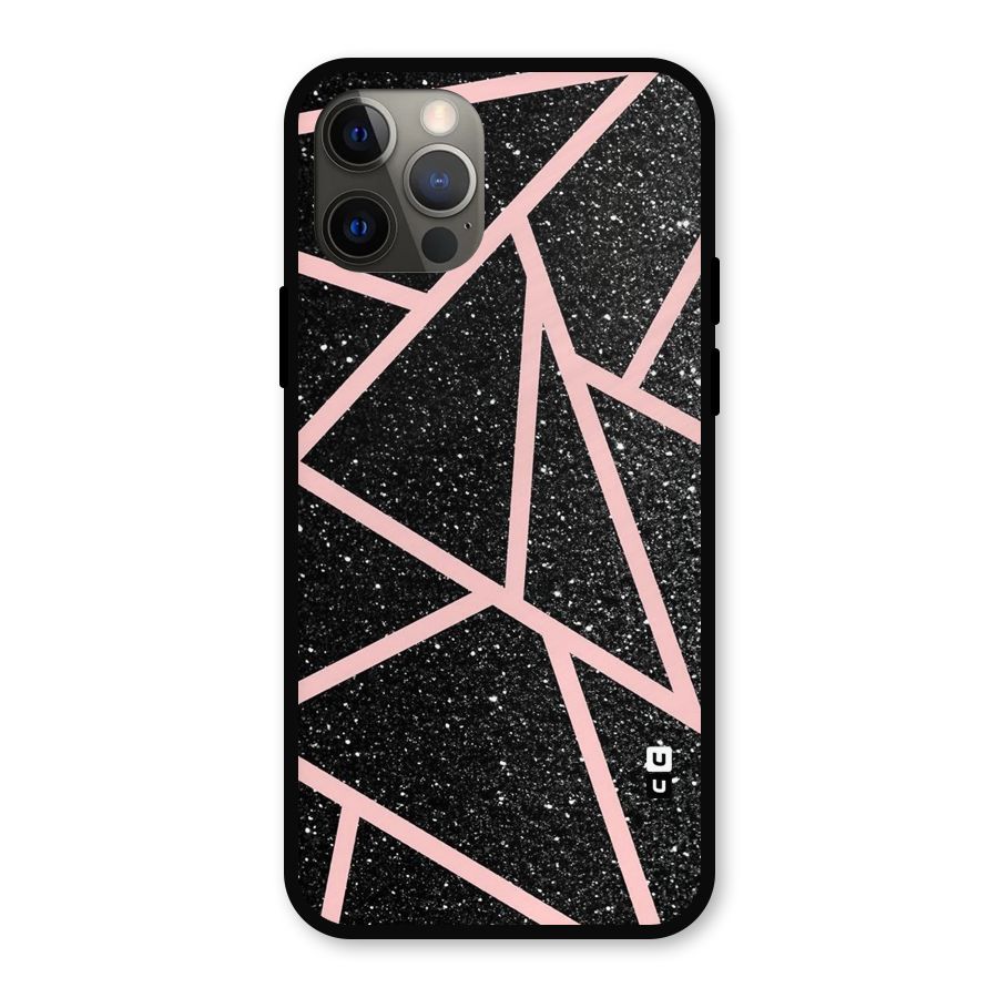 Concrete Black Pink Stripes Metal Back Case for iPhone 12 Pro
