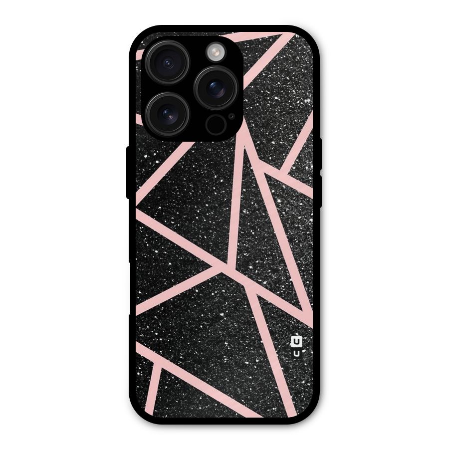 Concrete Black Pink Stripes Metal Back Case for iPhone 16 Pro