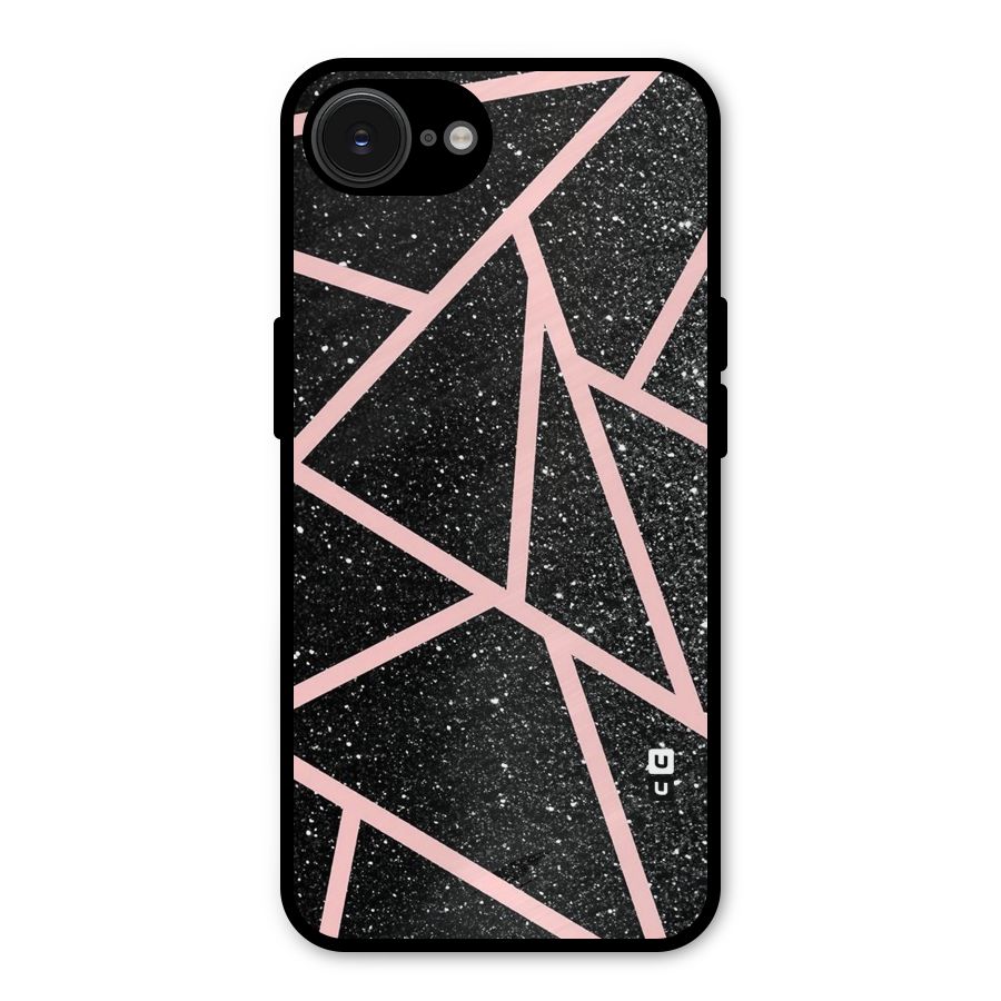 Concrete Black Pink Stripes Metal Back Case for iPhone 16e