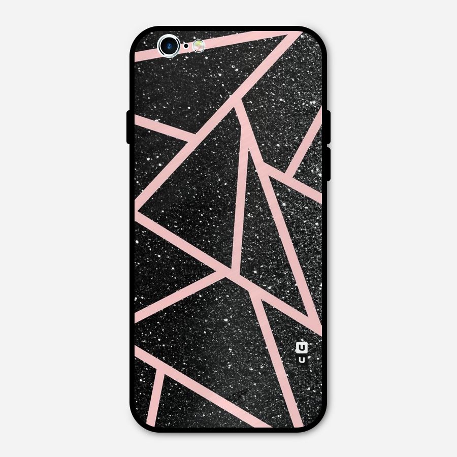 Concrete Black Pink Stripes Metal Back Case for iPhone 6 6s
