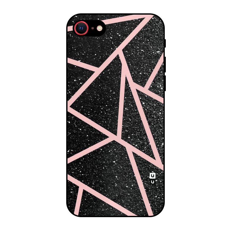 Concrete Black Pink Stripes Metal Back Case for iPhone 7