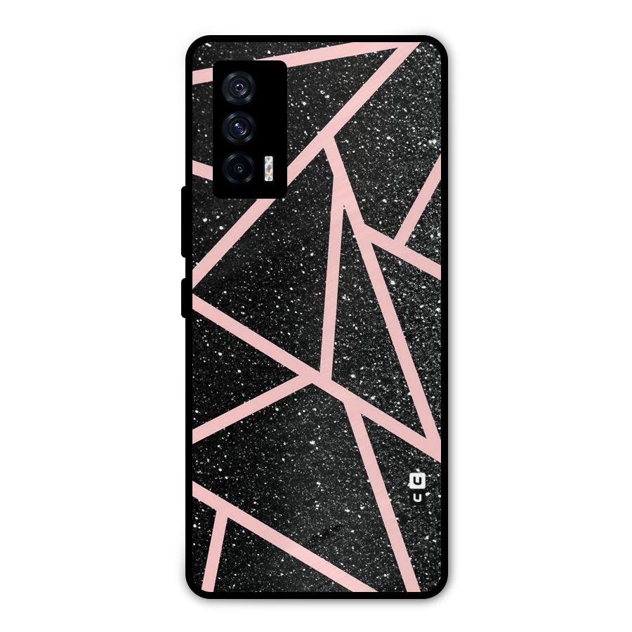 Concrete Black Pink Stripes Metal Back Case for iQOO 7 5G