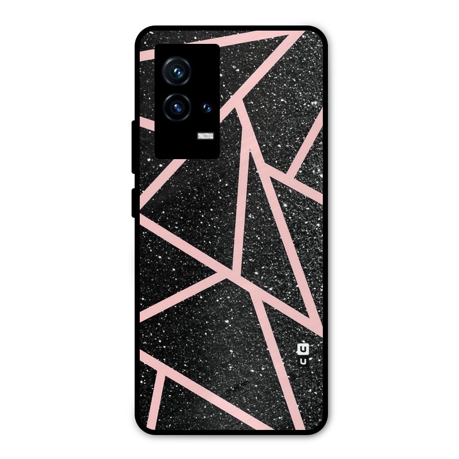 Concrete Black Pink Stripes Metal Back Case for iQOO 9 5G