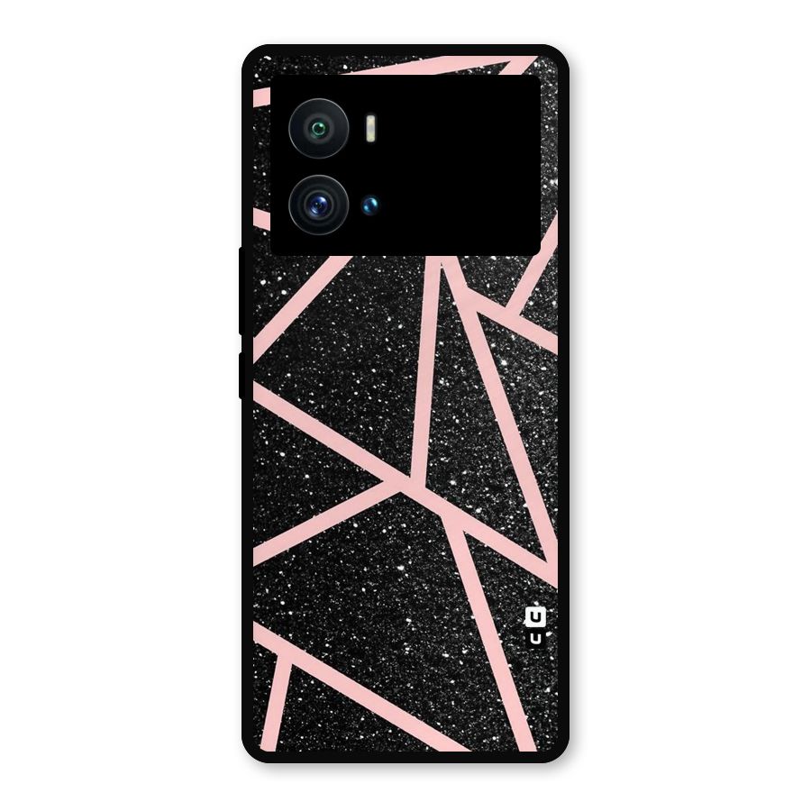 Concrete Black Pink Stripes Metal Back Case for iQOO 9 Pro