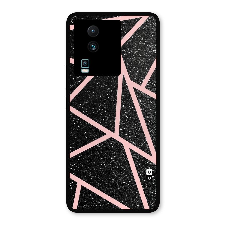 Concrete Black Pink Stripes Metal Back Case for iQOO Neo 7