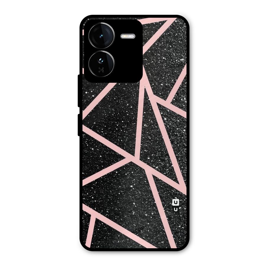 Concrete Black Pink Stripes Metal Back Case for iQOO Z9