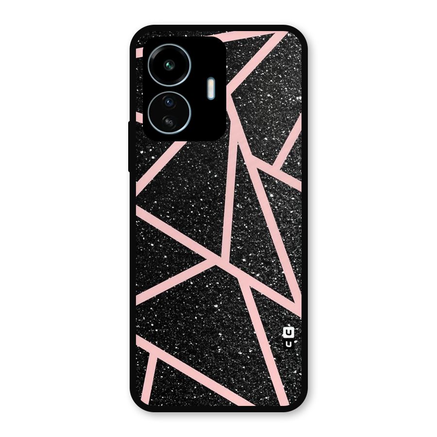 Concrete Black Pink Stripes Metal Back Case for vivo iQOO Z6 Lite 5G