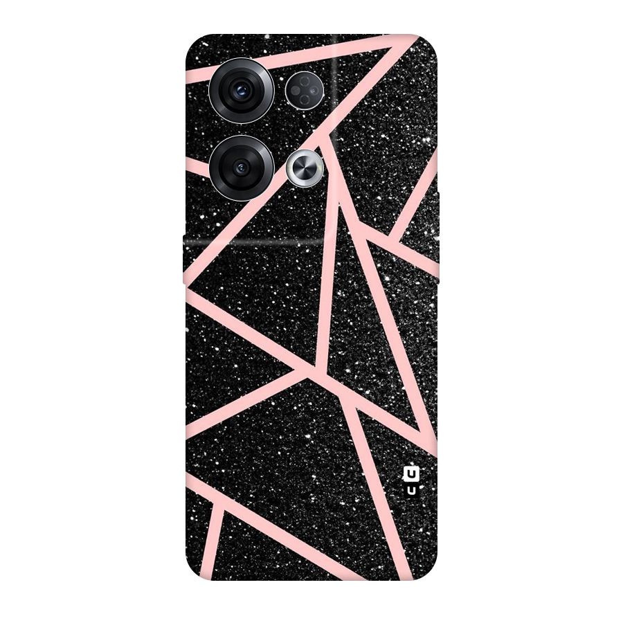 Concrete Black Pink Stripes Original Polycarbonate Back Case for Oppo Reno8 Pro 5G
