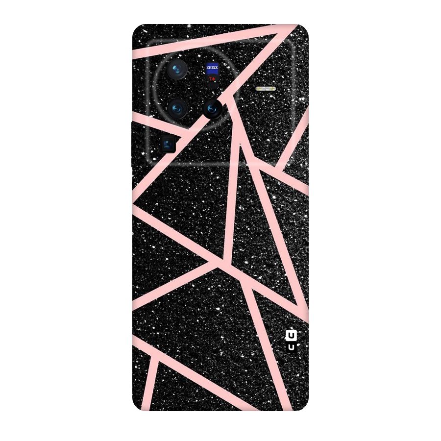 Concrete Black Pink Stripes Original Polycarbonate Back Case for Vivo X80
