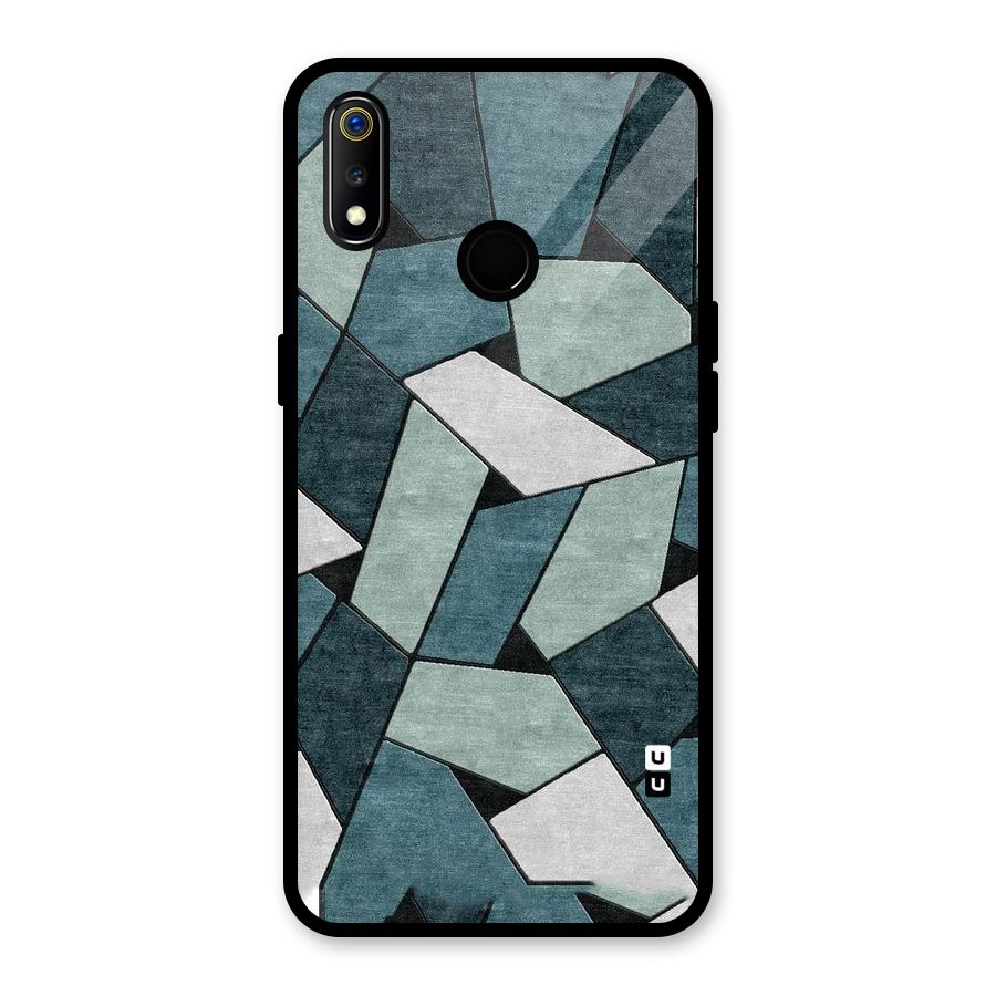 Concrete Green Abstract Glass Back Case for Realme 3i