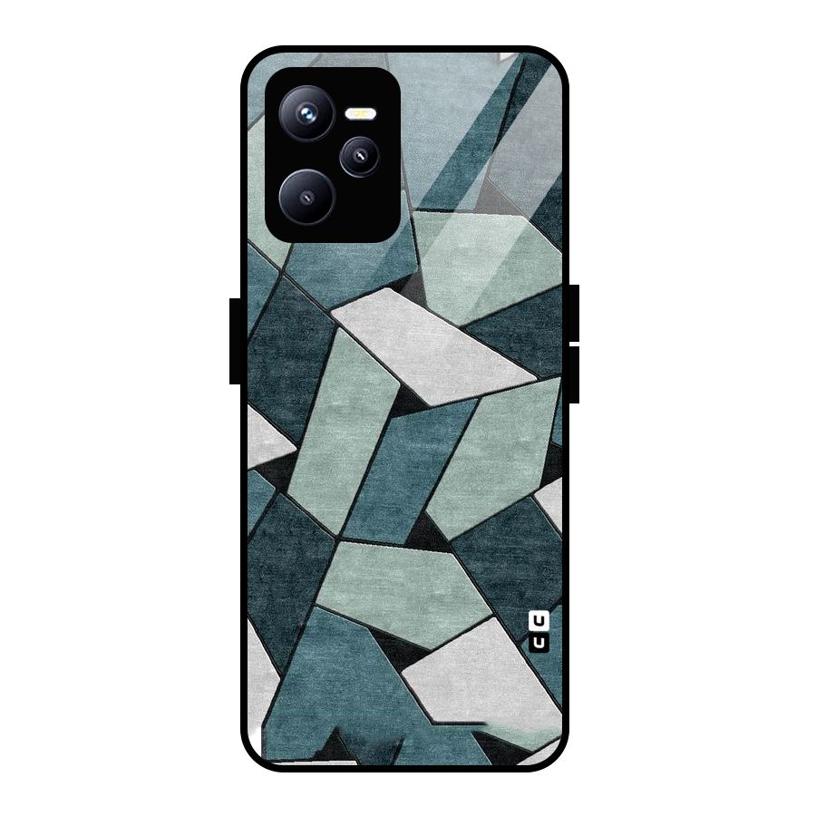 Concrete Green Abstract Glass Back Case for Realme C35