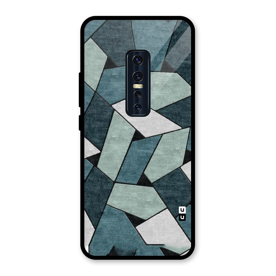 Concrete Green Abstract Glass Back Case for Vivo V17 Pro