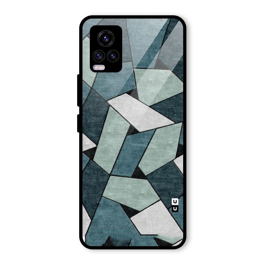 Concrete Green Abstract Glass Back Case for Vivo V20 2021