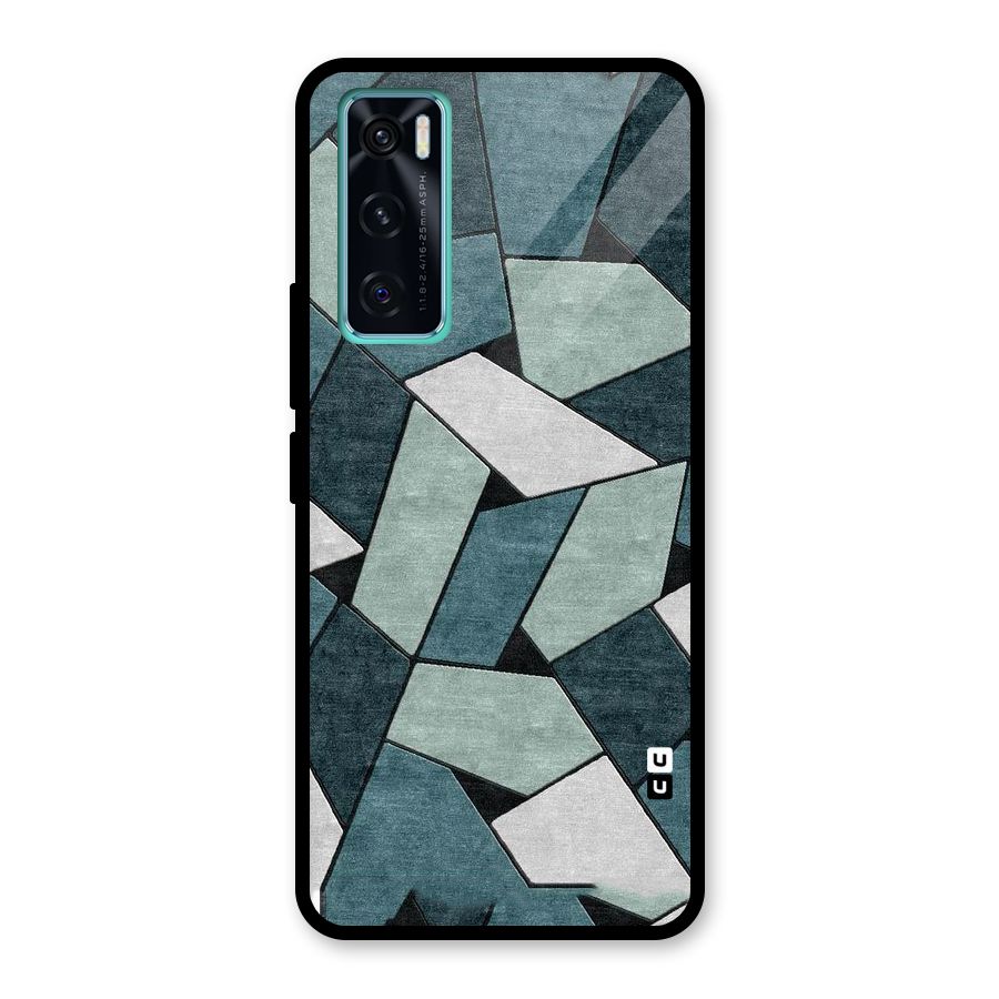 Concrete Green Abstract Glass Back Case for Vivo V20 SE