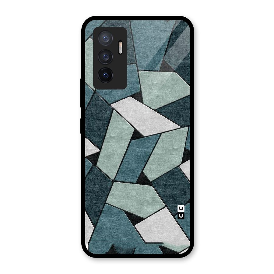 Concrete Green Abstract Glass Back Case for Vivo V23e