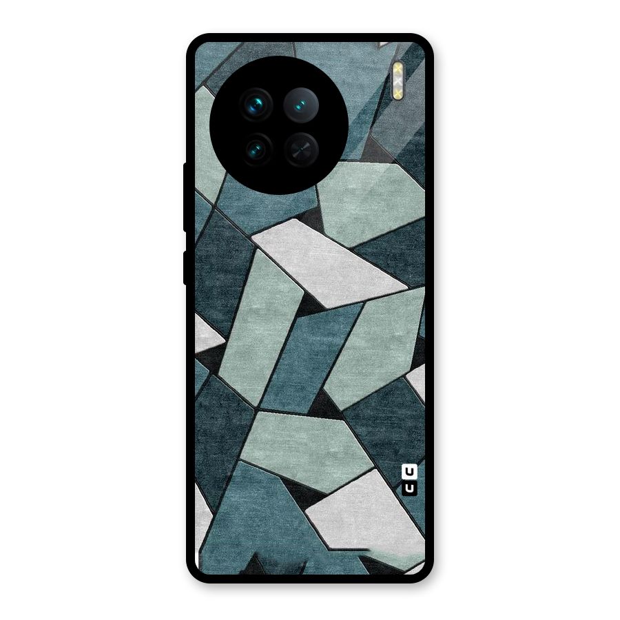 Concrete Green Abstract Glass Back Case for Vivo X90