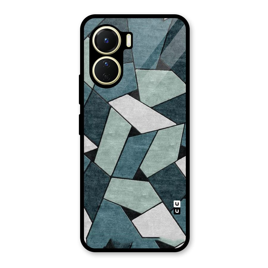 Concrete Green Abstract Glass Back Case for Vivo Y56