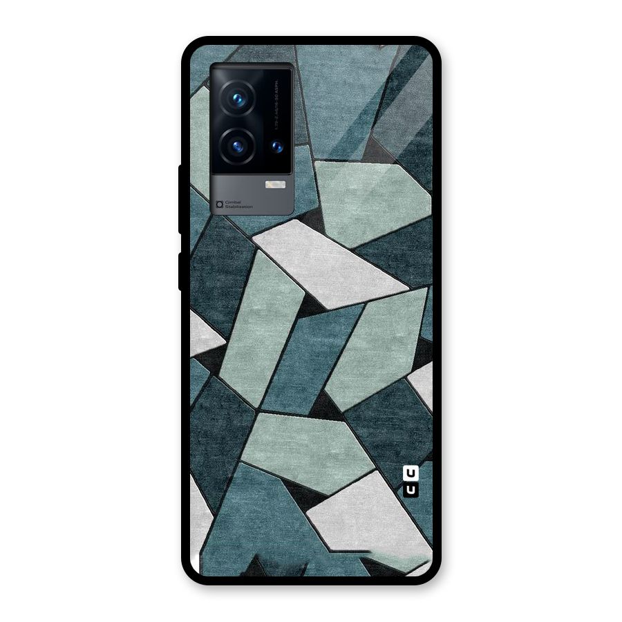 Concrete Green Abstract Glass Back Case for iQOO 9 5G
