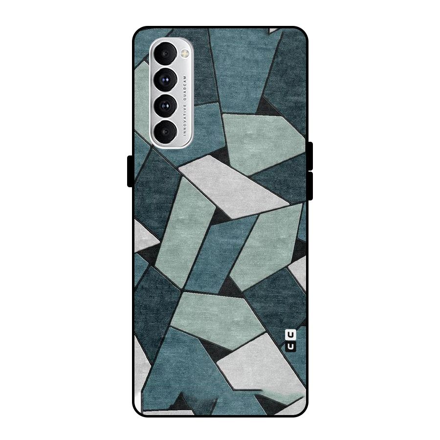Concrete Green Abstract Metal Back Case for Oppo Reno4 Pro