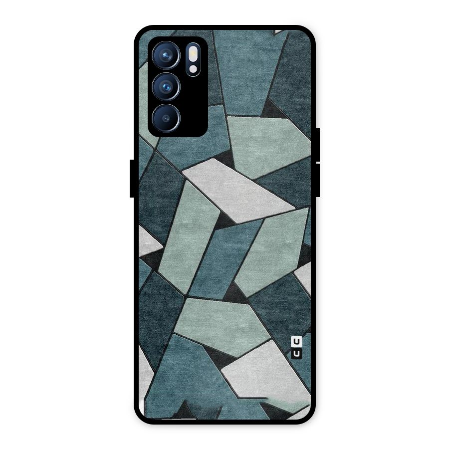 Concrete Green Abstract Metal Back Case for Oppo Reno6 5G
