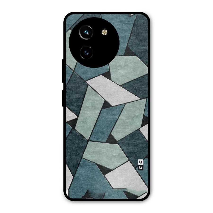 Concrete Green Abstract Metal Back Case for Vivo T3x