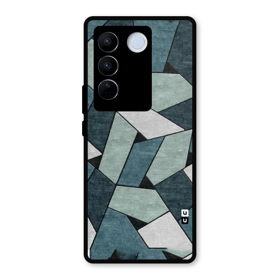 Concrete Green Abstract Metal Back Case for Vivo V27
