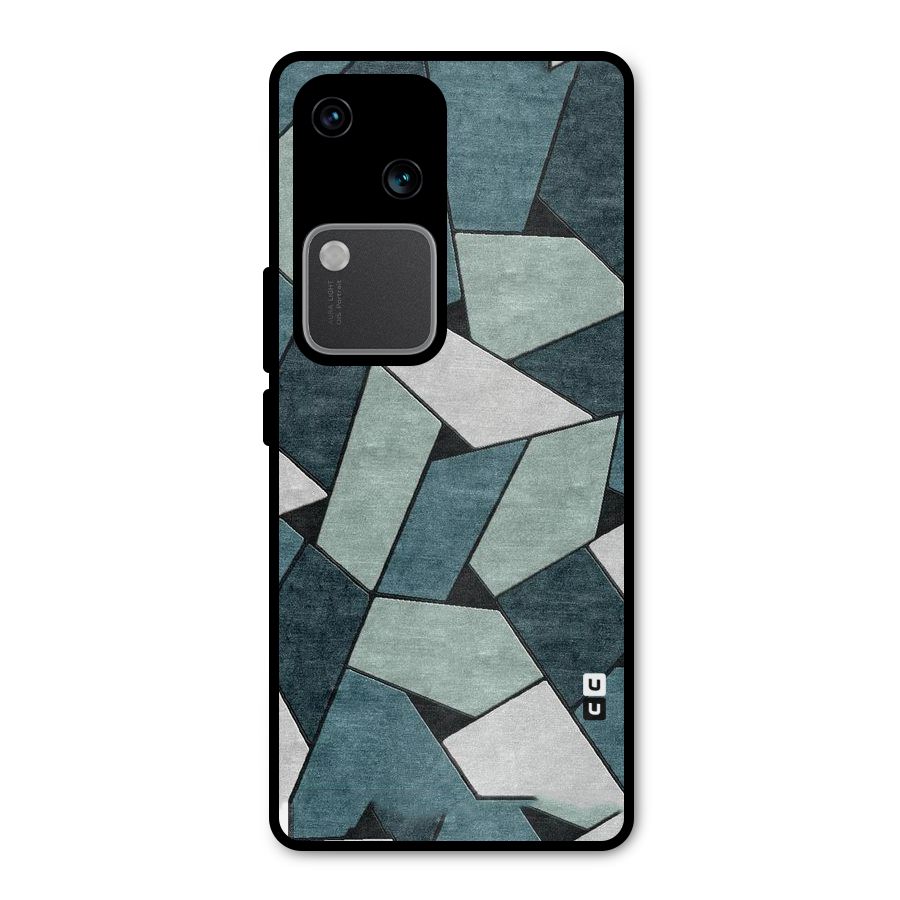 Concrete Green Abstract Metal Back Case for Vivo V30 Pro