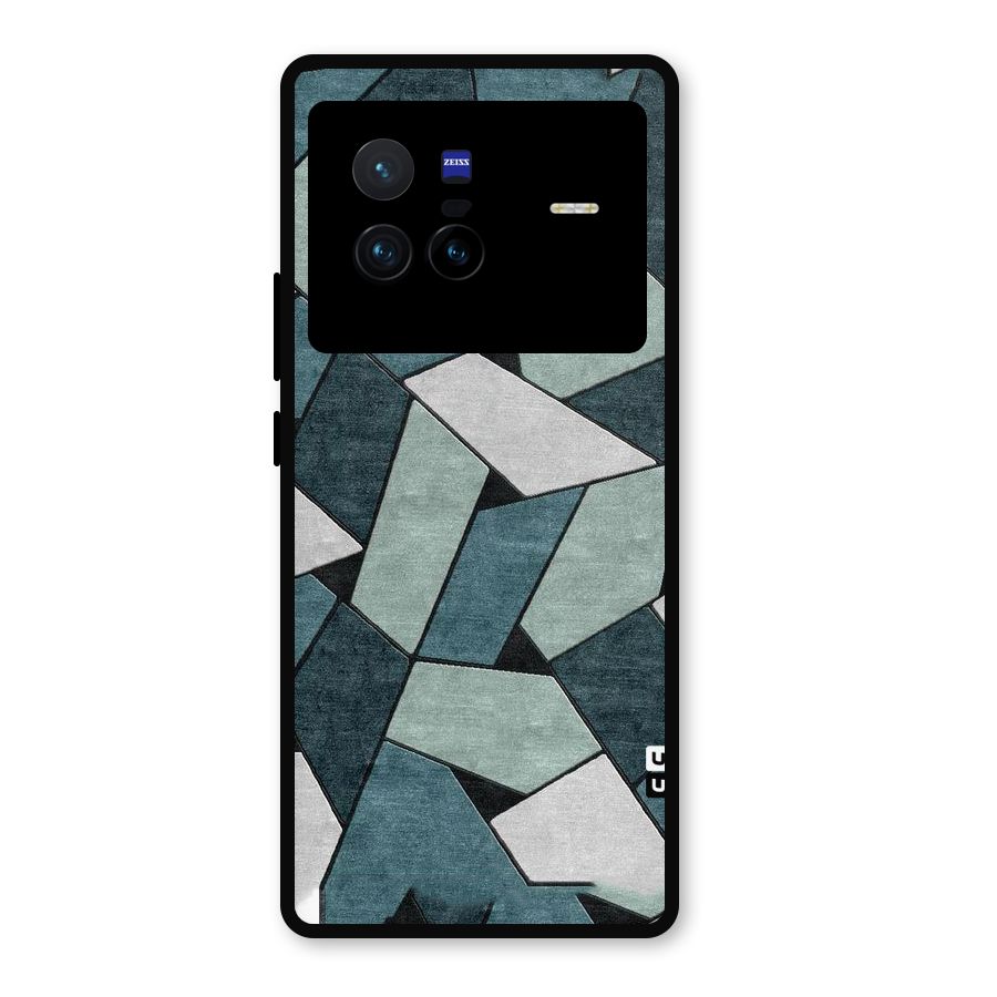 Concrete Green Abstract Metal Back Case for Vivo X80