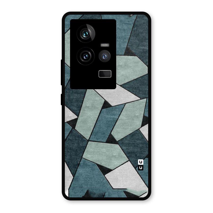 Concrete Green Abstract Metal Back Case for iQOO 11 5G