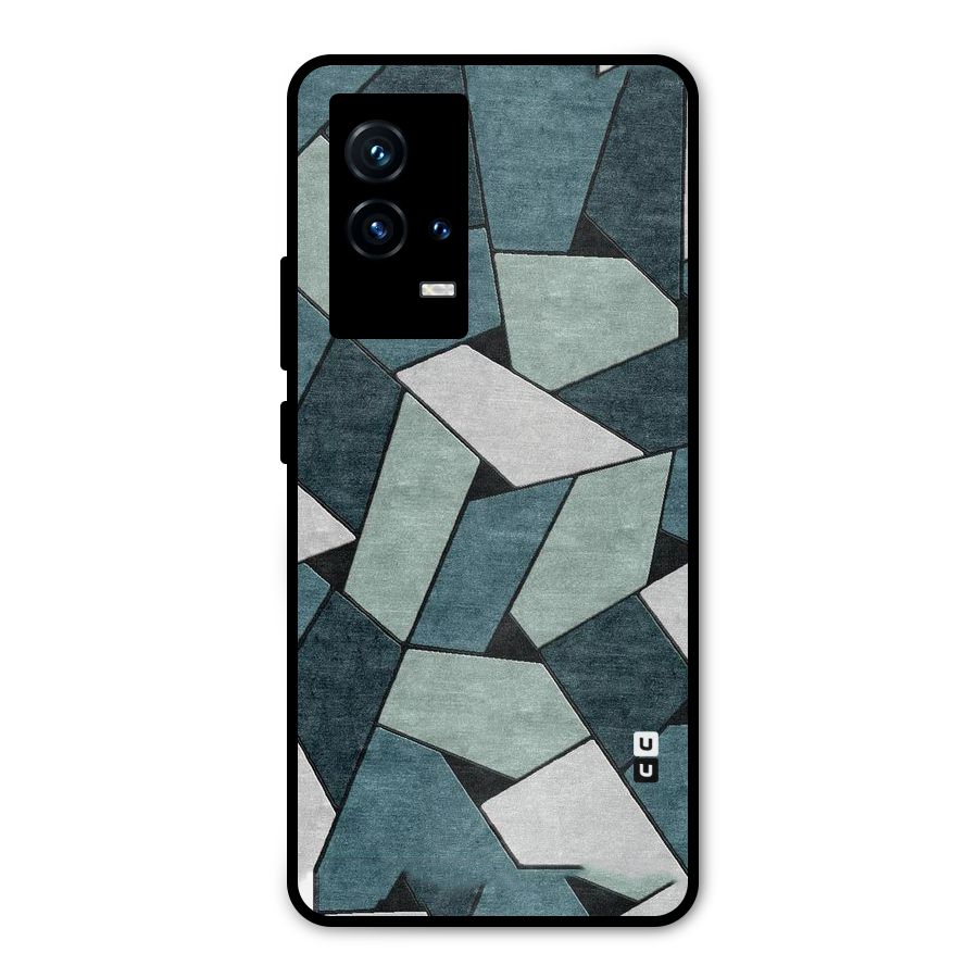 Concrete Green Abstract Metal Back Case for iQOO 9 5G