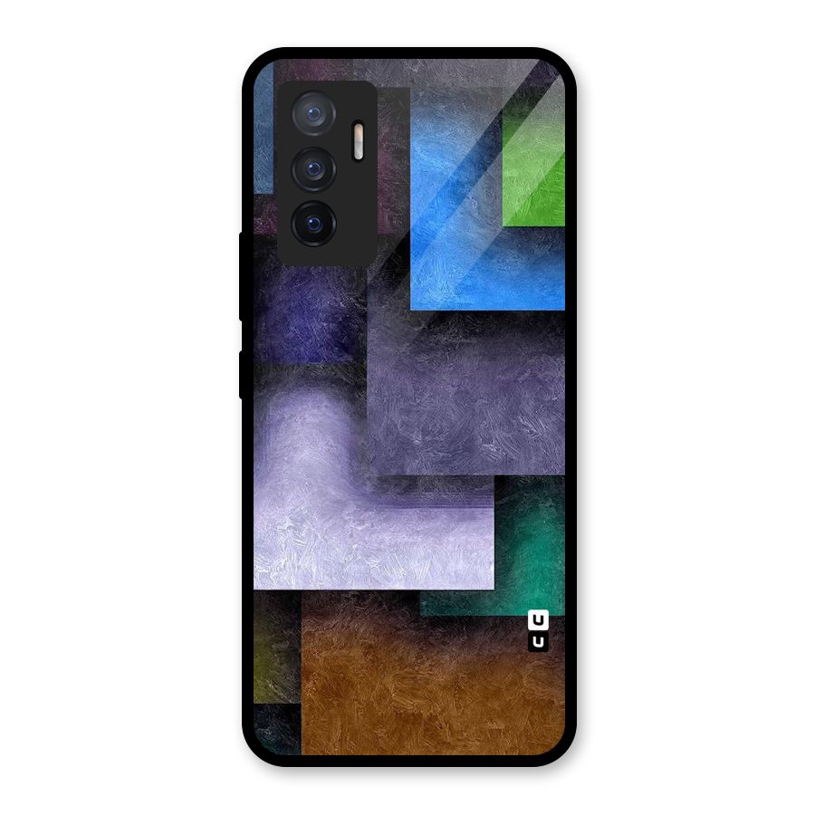 Concrete Squares Glass Back Case for Vivo V23e