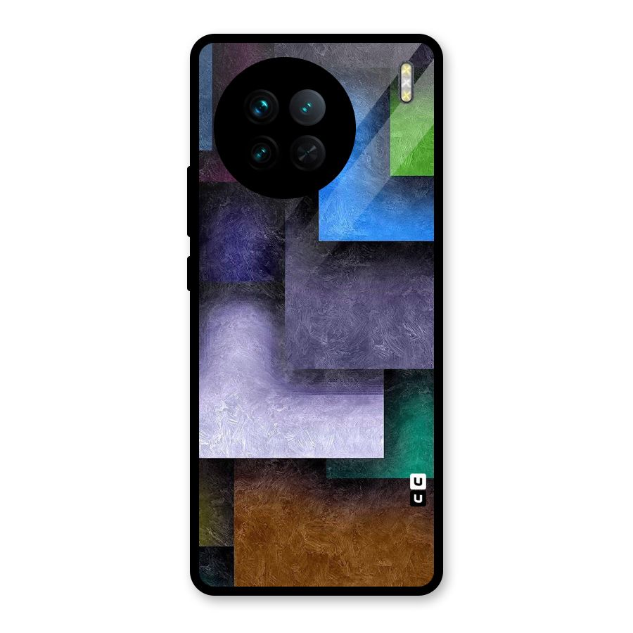 Concrete Squares Glass Back Case for Vivo X90