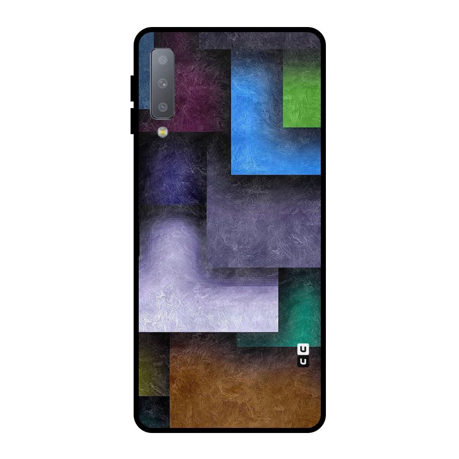 Concrete Squares Metal Back Case for Galaxy A7 (2018)