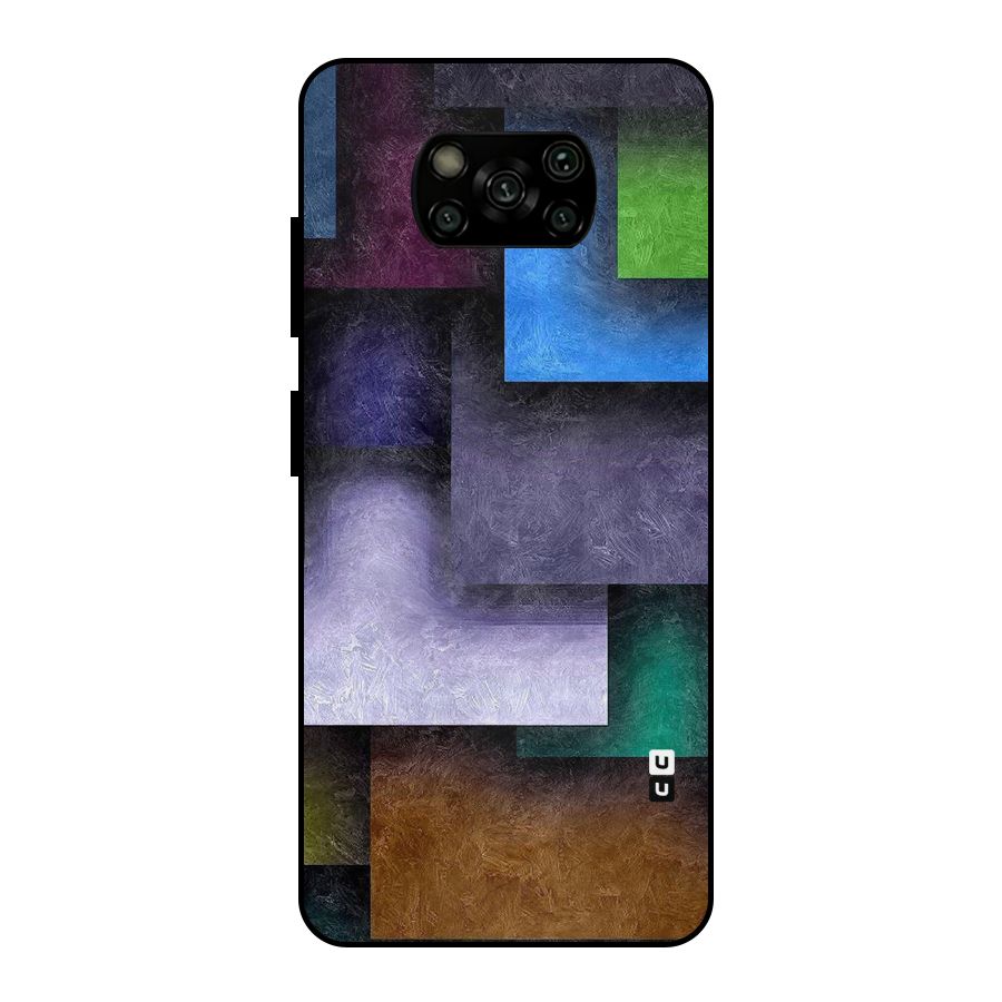 Concrete Squares Metal Back Case for Poco X3