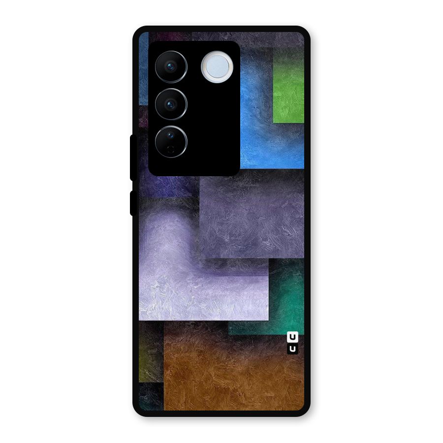 Concrete Squares Metal Back Case for Vivo V27