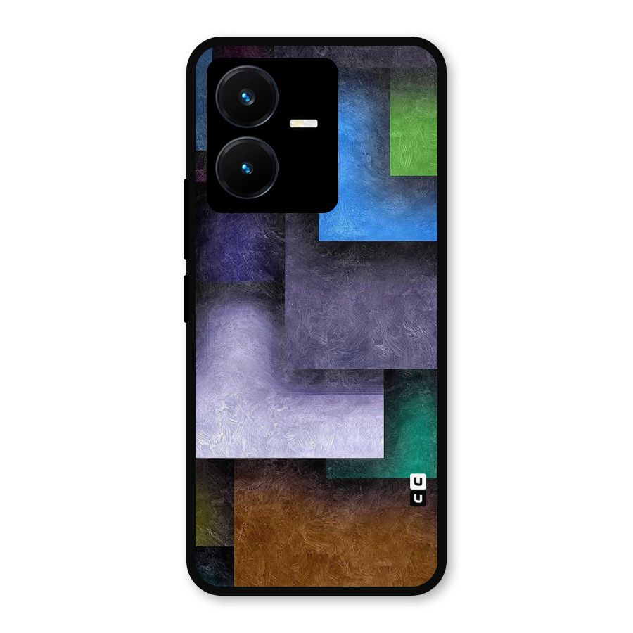 Concrete Squares Metal Back Case for Vivo Y22