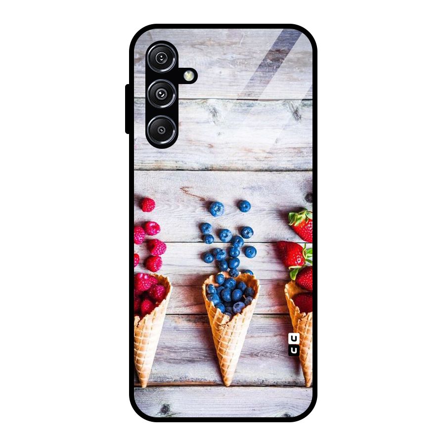 Cone Fruits Design Glass Back Case for Galaxy M34 5G