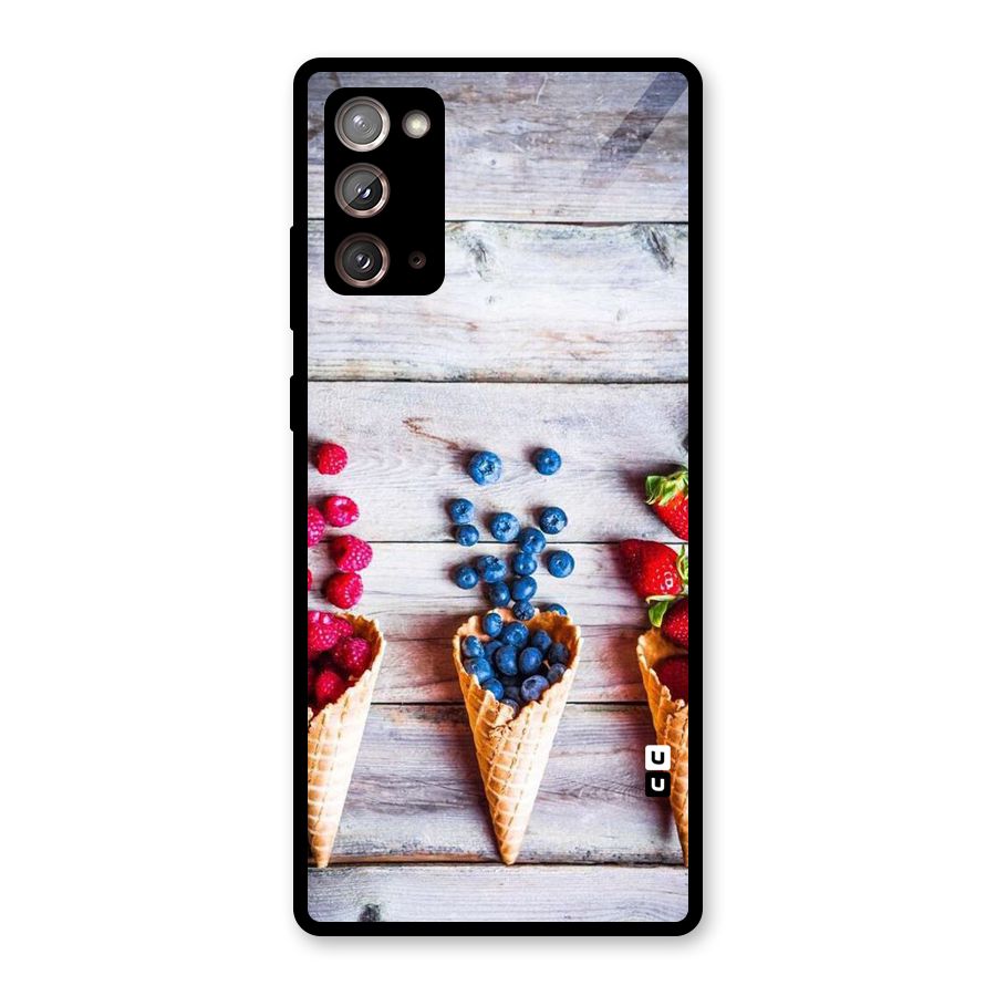 Cone Fruits Design Glass Back Case for Galaxy Note 20