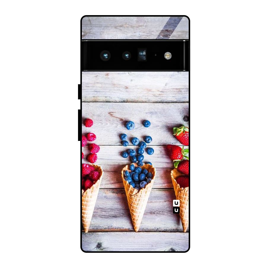 Cone Fruits Design Glass Back Case for Google Pixel 6 Pro